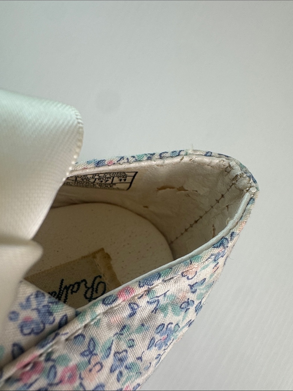 Ralph Lauren Floral Ribbon Baby Mary Janes in Cream and Pastel Blue/Pink - Picture 5 of 5